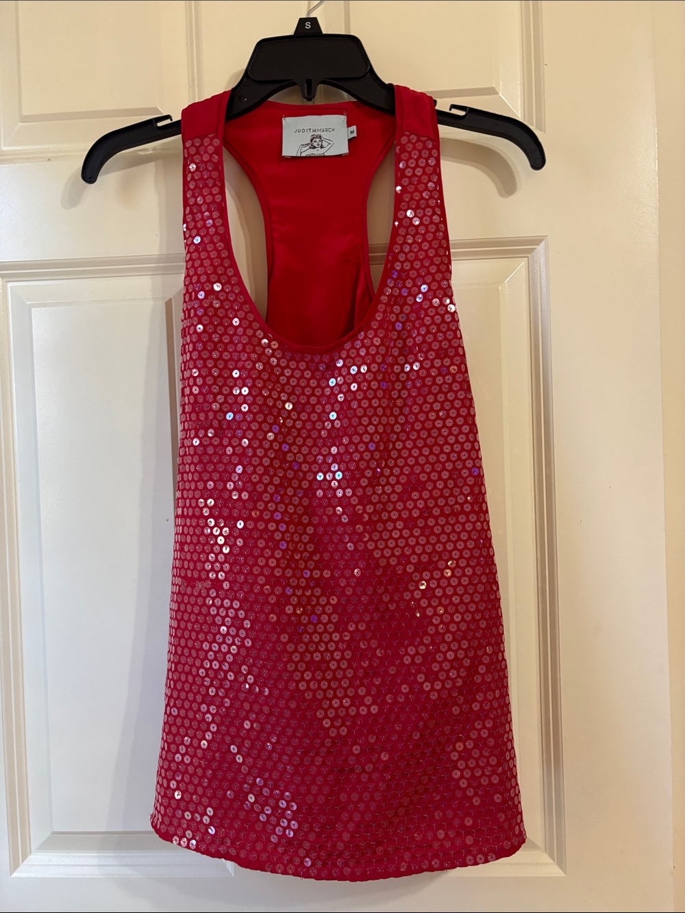 Judith March Hot Pink Sequin Racerback Tank